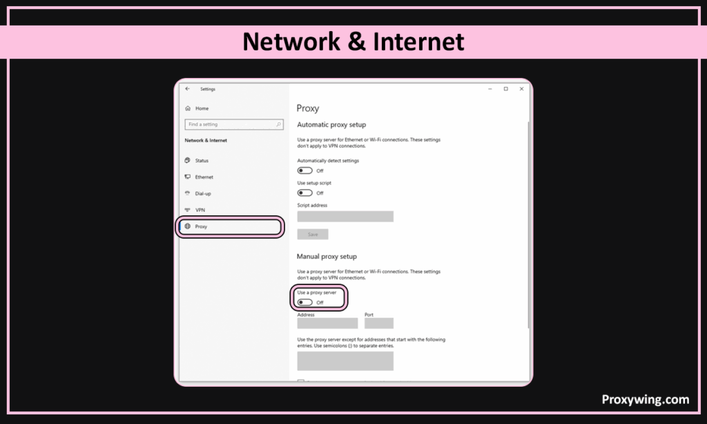 enable proxy in windows step 2
