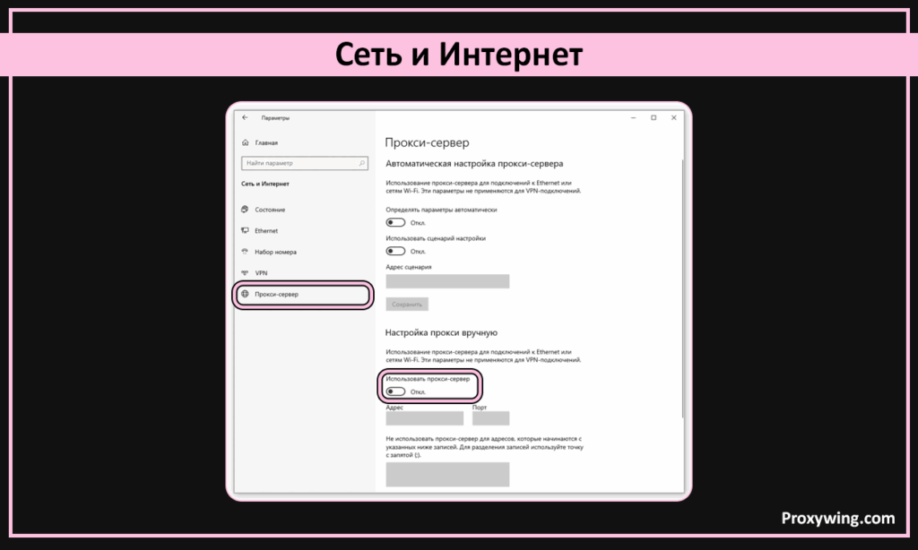 как настроить прокси в windows