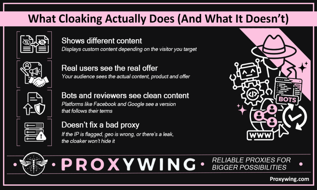 What cloaking actually does (and what it doesn't)