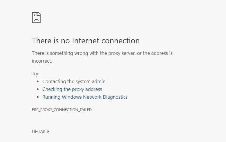 Proxy connection error